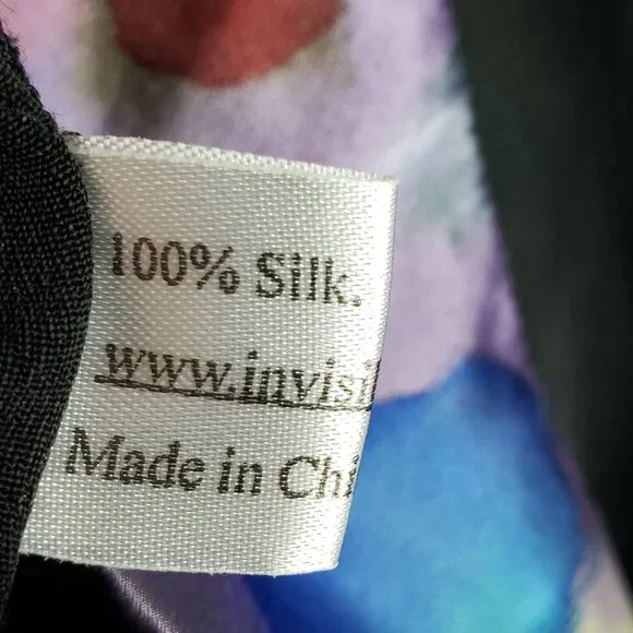 Invisible World Alaska Kimono Jacket 100% Silk Hand Painted Black size M Relaxed - Picture 5 of 14